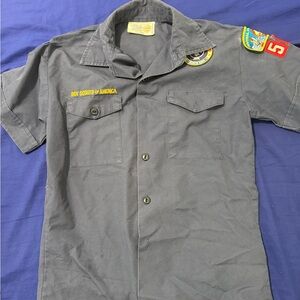 Cub Scouts Boy Scouts of America Uniform blue YL Shirt with Patches and YL pants